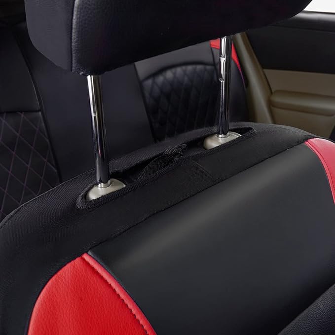 Deluxe Pu Luxury Leather Two Front Car Seat Covers, Waterproof Faux Leather Automotive Seat Covers Airbag Compatible Universa