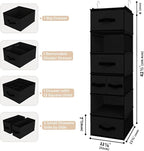 GRANNY SAYS Hanging Closet Organizer 6 Shelves, Closet Organization and Storage with 5 Different Drawers, 6 Side Pockets Ward