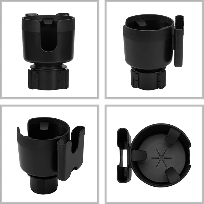 Large Size Car Cup Holder Expander with Cell Phone Holder Adjustable Base U-Shaped Slot Cup Holder Adapter Compatible with Al