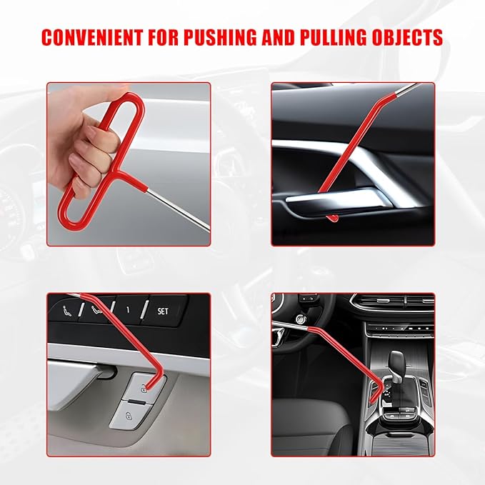 Car Lockout Kit, 67" Long Reach Tool Automotive Professional Emergency Tool Kit, Multi-Function Pull Hook Vehicle Disassembly