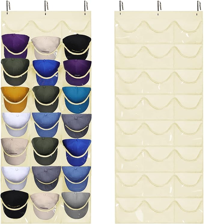 Dofilachy Hat Rack - Hat Organizer - Hat Racks for Baseball Caps, Visible Hat Holder - Baseball Hat Rack for Wall Door with 3