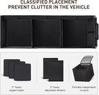 HIRALIY 4 in 1 Car Trunk Storage Organizer with Leakproof Cooler Bag, Multi-Compartment Foldable Trunk Storage Box for Car Truck SUV Black