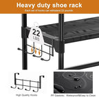 WOWLIVE 9 Tiers Shoe Rack Shoe Storage Shoe Organizer 30-35 Pairs Shoe Tower Unit Shelf Durable Metal Pipes with Plastic Conn