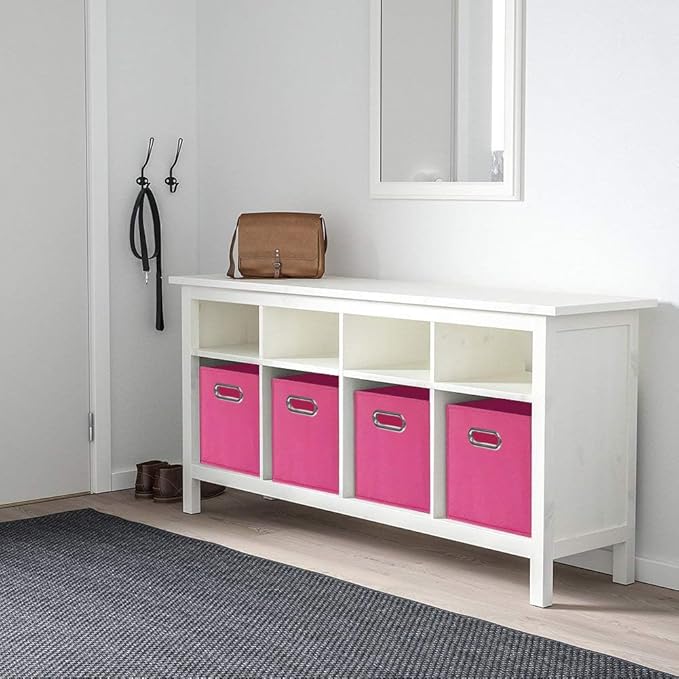 ShellKingdom Storage Bins, Foldable Fabric Storage Cubes And Cloth Storage Organizer Drawer with Metal Handle For Closet And 