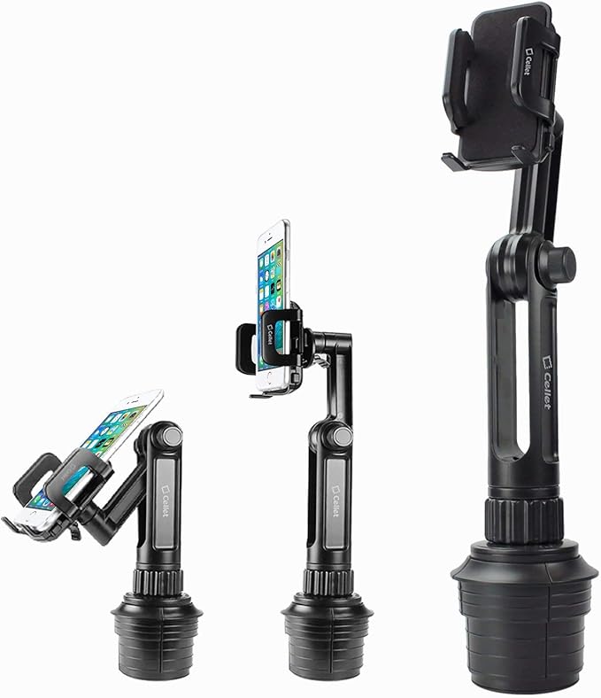 Cellet Car Cup Holder Phone Mount, Phone Holder Mount Cradle Universal Adjustable Compatible for All Smartphones Apple iPhone, Samsung Galaxy Note, LG, Moto Google Pixel (Long Neck)