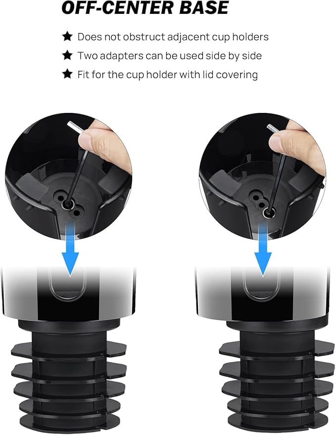 JOYTUTUS Cup Holder Expander, Expandable Insert Extender, Adapt Most Regular Cup Holder for Car 18-40oz (3.4-3.8 Inch), Hydro-Flask, Yeti, Nalgene (16 40 Oz) Large Water Bottles