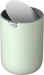 EKO Fandy 0.58 Gal/2.2L Mini Trash Can with Lid, Swing-Top Desktop Trash Can for Bathroom, Countertop, Vanity, Desk or Office, Small Garbage Bin (Sage)