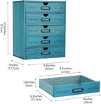 Wooden Storage Box with 5 Drawers Apothecary Drawers Vintage Wooden Drawers Wood Desktop Organizer with Drawer Library Card C