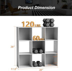 Sweetcrispy 9 Cube Storage Organizer - Open Cube Bookshelf with 5 Removable Back Panels, Display Storage Bookcase for Living 