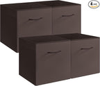 StorageWorks Brown Storage Cubes, 13x13 Storage Cube Bins with Handle, Cube Storage Organizer Bins for Shelves and Closet, Co
