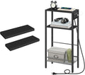 HOOBRO Floating Shelves and Console Table Bundle, Wall Mounted Shelf Set of 2, 15.7" Narrow Entryway Table with Charging Stat