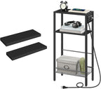 HOOBRO Floating Shelves and Console Table Bundle, Wall Mounted Shelf Set of 2, 15.7" Narrow Entryway Table with Charging Stat
