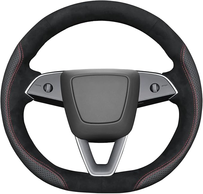 MEWANT DIY Stitching Steering Wheel Cover Wrap for Tesla Model 3 Highland 2023-2025/Model Y 2025 Highland for Tesla Model 3/Model Y Accessories(3D Style)