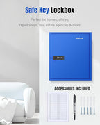 Uniclife 60 Keys Key Lock Box with Code, Wall Mount Key Box, Key Cabinet with Key Racks and Tags, Lock Box for Keys, Key Lock