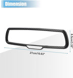 X AUTOHAUX Car Interior Rearview Mirror Cover Trims Decoration Accessory ABS Black Carbon Fiber Patern for Dodge Challenger Charger for Ram