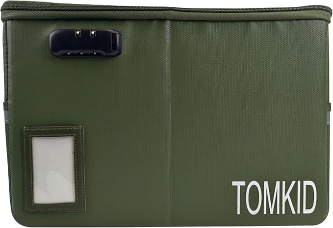 TOMKID Fireproof Document Box, Fire Proof Safe Box for Home Document Organizer with Lock, Fire Organizer Office Storage Cabin