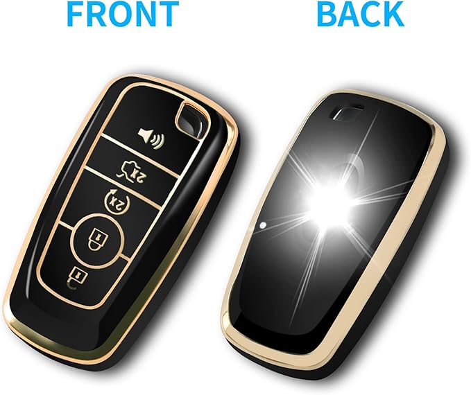 MILD EAST For Ford Key Fob Cover with Keychain, Soft TPU Key Case Shell Full Protection for Ford Explorer Fusion Escape Edge 