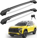 KINGGERI 300LBS Lockable Roof Rack Cross Bars Compatible with Chevy Equinox 2025 2026 (not for EV) Chevrolet with Raised Rails, Aluminum Heavy Duty Crossbar Anti-Theft Metal Matte Powder Non-Corrosion