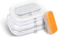 Clear Hard Plastic Zipper Case,Transparent Double Zippers Hard Pouch with 6pcs,Portable Travel Organizer Bin for Toy Storage
