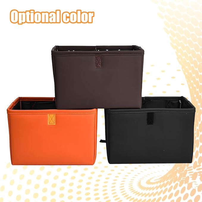 Car Trash Can, Leather Foldable Large Capacity Vehicle Hanging Garbage Bin Organizer, Waterproof Auto Interior Storage Bag Container Accessories, Universal for SUV Sedan Truck (Brown)
