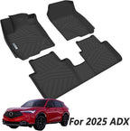 Floor Liners for 2025 Acura ADX & Honda HR-V 2023-2026 TPE All Weather Protection 1st & 2nd Row Car Floor Mats 2025 ADX Accessories-Black