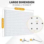 Peg Board, 3 Pack Metal Pegboard Panels White Pegboards Wall Organizer with Frame Large Heavy Duty Peg Board with Hooks for W