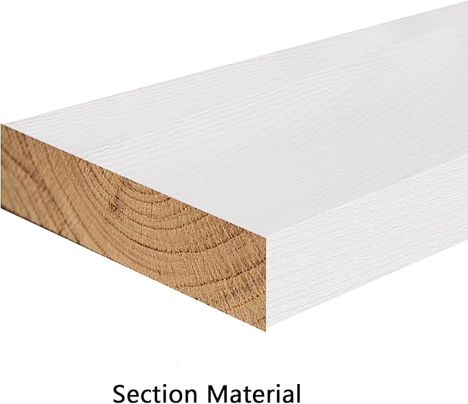 Set of 3 Farmhouse Solid Wood Floating Shelves 15.7 inch White Wall Mounted Storage Shelves for Bathroom Over Toilet, Bedroom