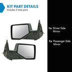 TRQ 2 Piece Driver and Passenger Side Mirror Assembly Set Manual Adjustment Non-Heated No Memory Black Compatible with 2006-2