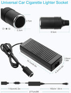 AC to DC Converter, 100V ~ 240V to 12V 10A 120W, Car Cigarette Lighter Socket AC/DC Power Supply Adapter Transformer for Tire