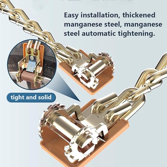 10 Piece Set Tire Chains,Snow Chains For Car SUV Pickup Trucks(175-275mm),Adjustable Universal Emergency Anti-Skid Thickening