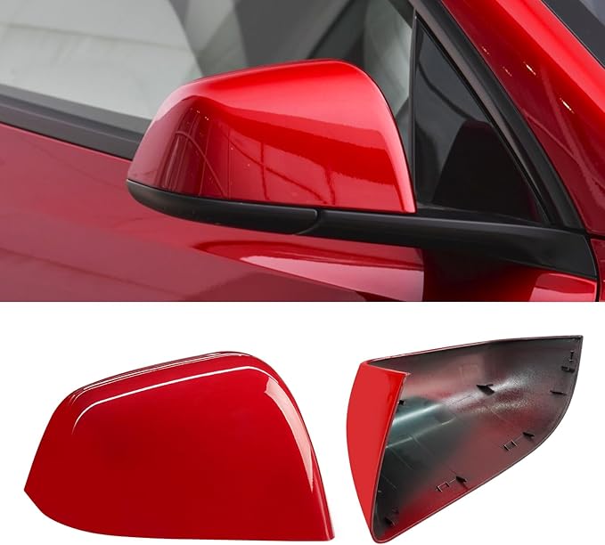 Jaronx Compatible with Tesla Model Y Side Mirror Cover Replacement 2020 2021 2022 2023 2024, Right Passenger Side Door Wing Red Rearview Mirror Cover Cap for Tesla Model Y Accessories