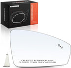 A-Premium Right Passenger Side Heated Mirror Glass with Backing Plate - Compatible with Volkswagen Tiguan 2018 2019 2020 2021 2022 2023 - Exterior Side View Convex Mirror with Blind Spot Detection