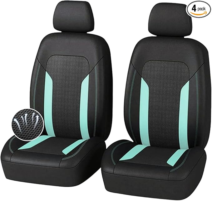 4PCS Cooling Car Seat Covers,Breathable Front Seat Covers with Mesh Construction and Foam Padding,Car Seat Protector to Reduc