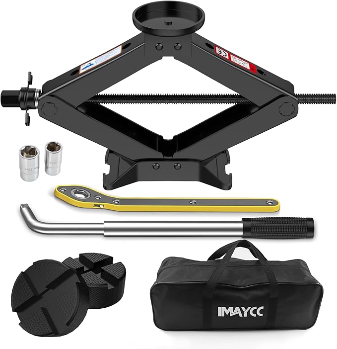 Scissor Jack 3 Ton, 4.1"-18.3" Lifting Car Jack, Heavy Duty Car Jack Kit, Portable Tire Changing kit with Lug Wrench, Tire Ja