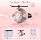 Pink Kitty Car Air Freshener with 6-Color Auto Light Up & 4pcs Scented Tablets – Subtle Fragrance, Decorative Auto Accessorie