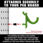 PegPro® J Hooks Kit for Standard “Wood Fiber” pegboard – Durable Plastic Pegboard Hooks - for Garage, Kitchen, Craft Room, an