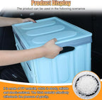 Car Trunk Organizer, Foldable Plastic Cargo Storage Box with Lid, Large Car Tool Container with Handles, Universal Automotive