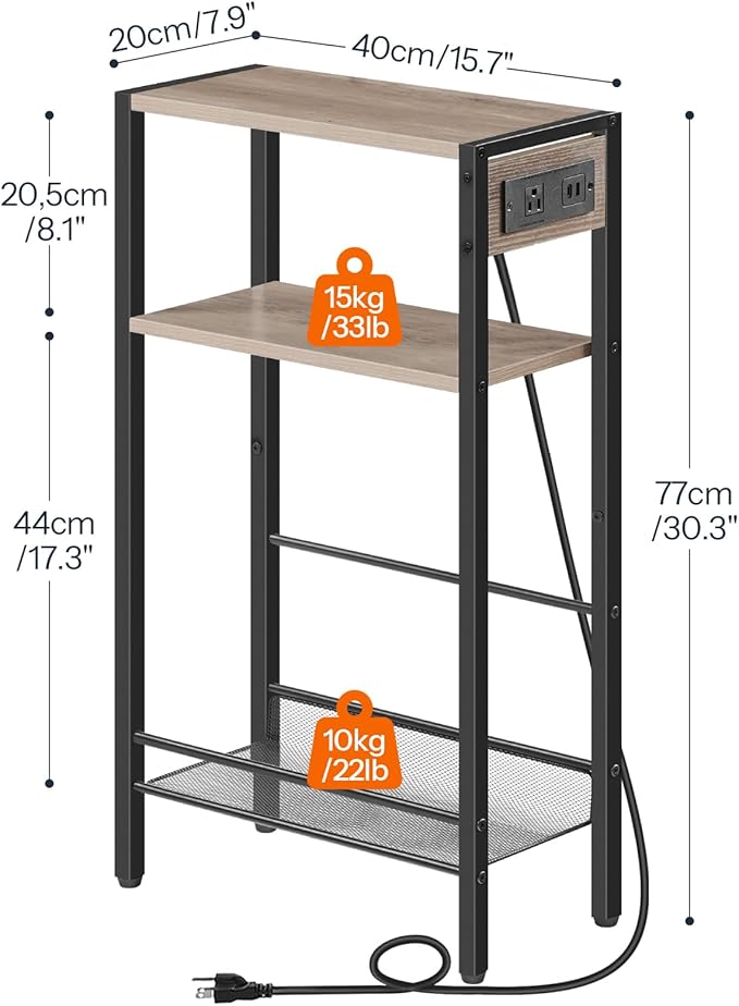 HOOBRO Floating Shelves and Console Table Bundle, Wall Mounted Shelf Set of 2, 15.7" Narrow Entryway Table with Charging Stat