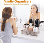 GFWARE Marble Hair Tool Organizer - Bathroom Vanity Storage for Hot Tools, Hair Dryer, Curling Iron, Flat Iron & Straightener