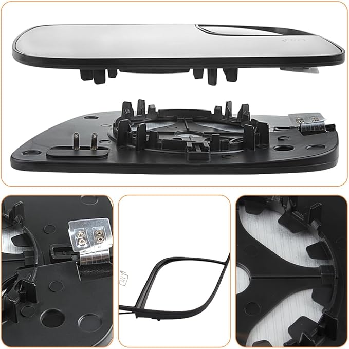 Senzeal Passenger Side Heated Mirror Glass Replacement for Ford Explorer 2011-2019 Blind Spot Mirror Glass BB5Z-17K707-B (Right Side)