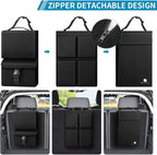 Hanging Car Trunk Organizer with Cooler, Large Pockets, Zippers Detachable Seat Back Waterproof Car Storage Trunk Organizer for Jeeps