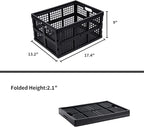Aebeky 3-Pack Plastic Collapsible Storage Crates-30L,Foldable Plastic Crates for Storage (Black)