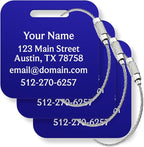 Custom Metal Luggage Tags (3 or 6 Pack) - Personalized Unique Suitcase & Backpack Travel, Durable, Waterproof & Heavy Duty (B