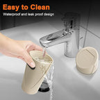 Car Trash Can, 2 Packs Mini Car Trash Bin with Lid, Leakproof Cup Holder Car Garbage Can with 60 Trash Bags, Vehicle Front Back Seat Organizers and Storage for Car, Home, Office, Beige