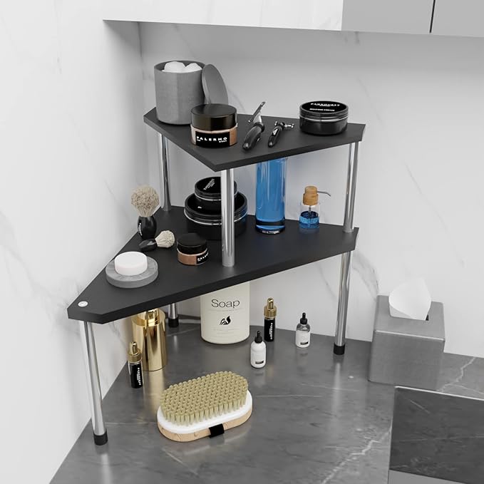 Weenson Bathroom Counter Organizer Over Sink for Toiletries, Makeup, Kitchen Countertop Organizer Spice Rack for Salt, 2-Tier