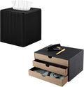 PU Leather Stackable Organizer Drawer,PU Leather Tissue Box Cover