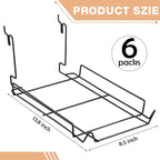 Yaocom 6Pcs Metal Hat Rack Display, Black, Wall Mounted, Multifunctional Storage for Slatwall, Grid, Pegboard, Home Retail Sh