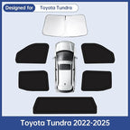 6PCS Car Window Shades for Toyota Tundra 2022-2025, Window Covers for Tundra Windshield Side Rear Windows, Full Set Privacy Protection Car Sunshade with UV Blocking for Camping Napping