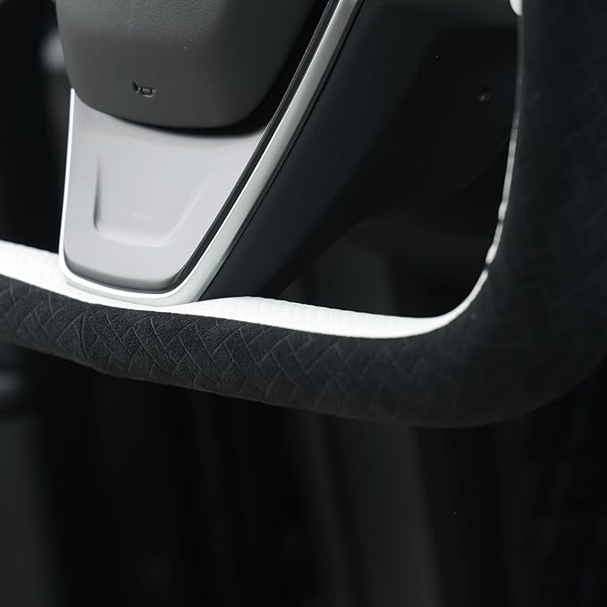 MEWANT Hand Stitched Tesla Model S Yoke Steering Wheel Cover Wrap for Tesla Model S 2021-2023 / Model X 2021-2023 Tesla Yoke Steering Wheel Accessories(3D Style)