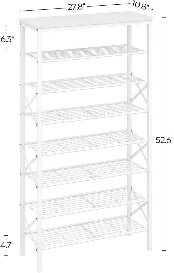 YATINEY 8 Tier Shoe Rack, Shoe Storage Organizer, Large Capacity Shoe Shelf Holds 32 Pairs of Shoes, Sturdy and Stable, for E
